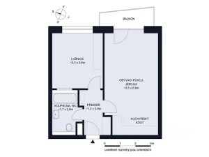 Pronájem bytu 2+kk, České Budějovice, Jar. Haška, 43 m2