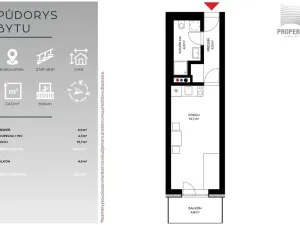 Prodej bytu 1+kk, Brno, 24 m2