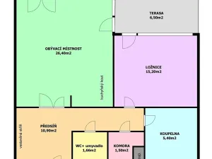 Pronájem bytu 2+kk, Praha - Hrdlořezy, V třešňovce, 61 m2