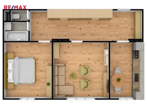 Pronájem bytu 2+1, Pardubice, Čs. armády, 60 m2