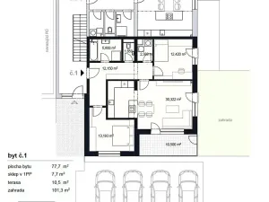 Prodej bytu 3+kk, Šlapanice, 78 m2