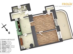 Pronájem bytu 2+kk, Praha - Bubeneč, Eliášova, 55 m2