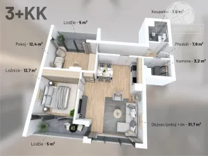 Prodej bytu 3+kk, Praha - Vysočany, V Předním Hloubětíně, 81 m2