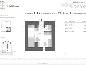 Prodej bytu 1+kk, Praha - Vysočany, Kolmá, 23 m2