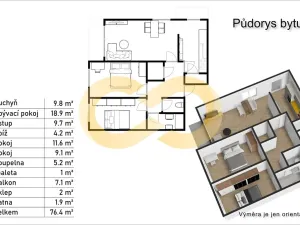 Prodej bytu 3+kk, Borek, Družstevní, 67 m2
