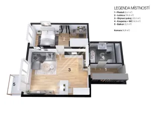 Prodej bytu 2+kk, Praha - Dolní Chabry, K Beranovu, 59 m2