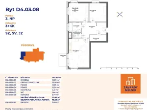 Prodej bytu 3+kk, Mělník, Bezručova, 75 m2