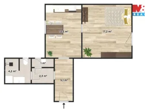 Pronájem bytu 1+1, Praha - Klánovice, Slavětínská, 42 m2