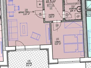 Prodej bytu 2+kk, Brno, Chvalovka, 46 m2