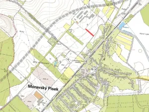 Prodej podílu komerčního pozemku, Moravský Písek, 774 m2