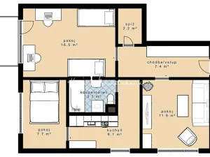 Pronájem bytu 3+1, České Budějovice, Sokolská, 63 m2