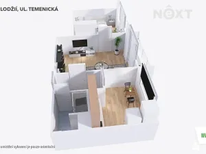 Pronájem bytu 2+1, Šumperk, Temenická, 43 m2