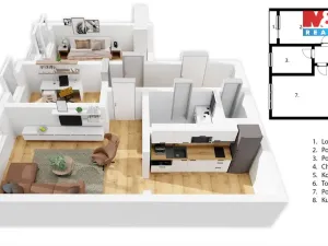 Prodej bytu 3+kk, Praha - Chodov, Jažlovická, 66 m2