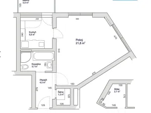 Pronájem bytu 1+1, Hradec Králové - Nový Hradec Králové, Čajkovského, 43 m2