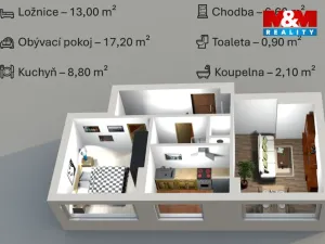 Pronájem bytu 2+1, Vlašim, A. Roškotové, 48 m2