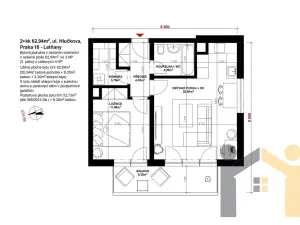 Prodej bytu 2+kk, Praha - Letňany, Hlučkova, 63 m2