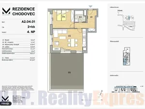Prodej bytu 2+kk, Praha - Chodov, Nebřenická, 61 m2