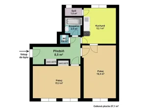 Prodej bytu 2+1, Praha - Kobylisy, Horňátecká, 57 m2