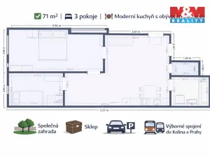 Prodej bytu 3+kk, Pečky, V Kaštánkách, 71 m2