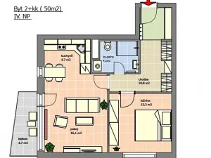 Pronájem bytu 2+kk, Chrudim, Luhanova, 50 m2