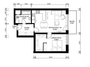 Pronájem bytu 2+kk, Ústí nad Orlicí, Východní, 55 m2
