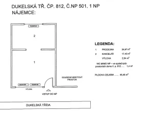 Pronájem obchodního prostoru, Hradec Králové, Dukelská třída, 46 m2