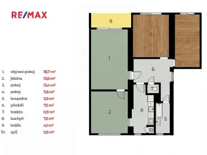 Prodej bytu 4+1, Týnec nad Sázavou, Na Hlinkách, 85 m2
