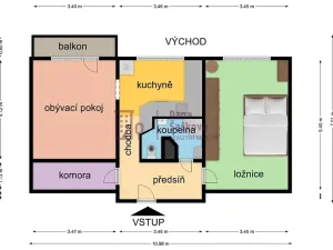 Pronájem bytu 2+1, Jindřichův Hradec, 59 m2