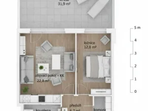 Prodej bytu 2+kk, Praha, Sedlářova, 53 m2