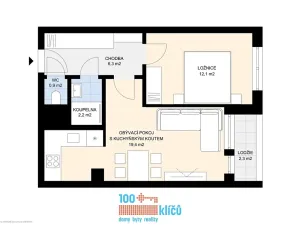 Pronájem bytu 2+kk, Praha - Chodov, Tererova, 41 m2