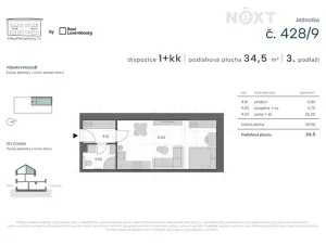 Prodej bytu 1+kk, Praha - Zbraslav, Elišky Přemyslovny, 32 m2
