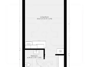 Pronájem bytu 1+kk, Praha - Hloubětín, Poděbradská, 32 m2