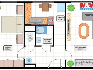Prodej bytu 2+1, Pardubice - Zelené Předměstí, S. K. Neumanna, 53 m2