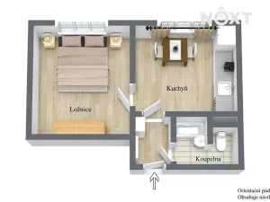 Pronájem bytu 1+1, Žatec, Družstevní, 36 m2