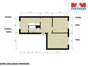 Prodej bytu 2+1, Přeštice, Rybova, 54 m2
