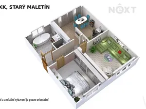 Prodej bytu 3+kk, Maletín, 56 m2