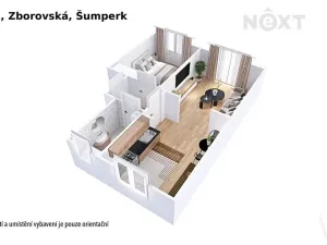 Pronájem bytu 2+1, Šumperk, Zborovská, 49 m2