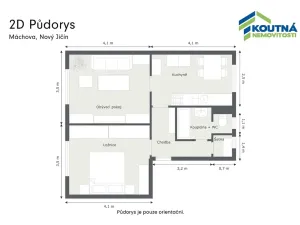 Pronájem bytu 2+1, Nový Jičín, Máchova, 59 m2