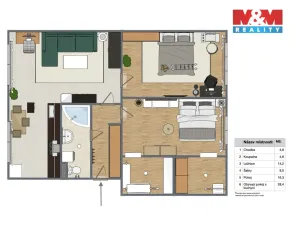 Prodej bytu 3+1, Most, Jožky Jabůrkové, 68 m2