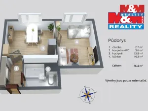 Prodej bytu 1+1, Děčín - Děčín III-Staré Město, Jezdecká, 35 m2