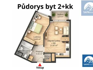 Prodej bytu 2+kk, Praha - Hostivař, Rižská, 56 m2