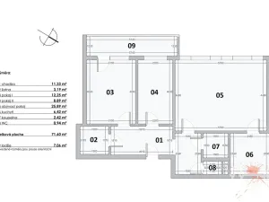 Pronájem bytu 3+1, Praha - Michle, Na líše, 72 m2