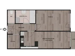 Pronájem bytu 2+kk, Rajhrad, Masarykova, 68 m2