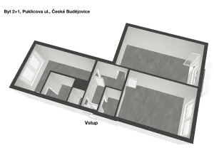 Prodej bytu 2+1, České Budějovice, Puklicova, 64 m2