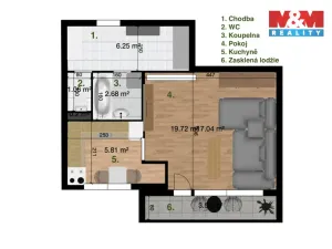Pronájem bytu 1+1, Kutná Hora - Šipší, Na Studních, 31 m2