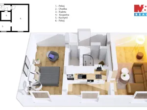 Pronájem bytu 2+1, Louny, Emila Filly, 52 m2