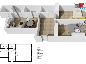 Prodej bytu 2+1, Holešov, nám. Svobody, 60 m2