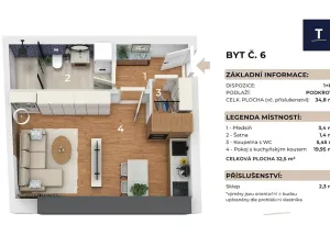 Prodej bytu 1+kk, Brno, Banskobystrická, 35 m2