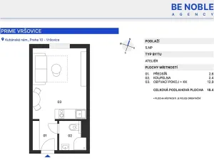 Prodej bytu 1+kk, Praha - Vršovice, Kubánské náměstí, 21 m2
