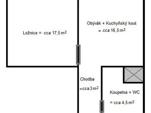 Prodej bytu 2+kk, Pardubice - Zelené Předměstí, Arnošta z Pardubic, 42 m2
